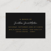 Invitation de billet de la partie de baccalauréat (Dos)