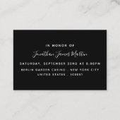 Invitation de billet de la partie de baccalauréat  (Dos)