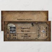 Invitation de billet de maison hantée vintage Hall (Devant / Derrière)