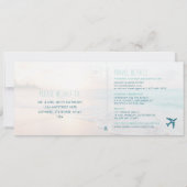 Invitation de billet de mariage à la plage d'Ocean (Dos)