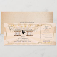 Invitation de billet de mariage de cinéma vintage 