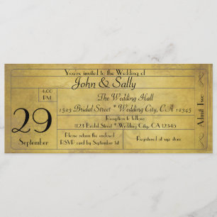 Invitation de billet de mariage de style ancien vi