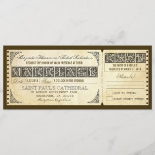 invitation de billet de mariage et conception