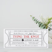 Invitation de billet de mariage sur le thème du ci (Debout devant)