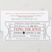 Invitation de billet de mariage sur le thème du ci (Devant / Derrière)