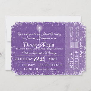 Invitation de billet de mariage sur une étoile