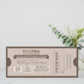invitation de billet de mariage vintage (Debout devant)