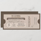 invitation de billet de mariage vintage (Devant / Derrière)