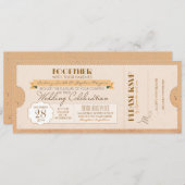 invitation de billet de mariage vintage (Devant / Derrière)