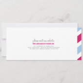 Invitation de billet de par avion de carte (Dos)