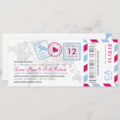 Invitation de billet de par avion de carte (Devant / Derrière)