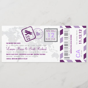 Invitation de billet de par avion de carte