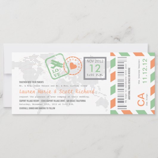 Invitation de billet de par avion de carte (Devant)