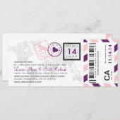 Invitation de billet de par avion de carte (Devant / Derrière)