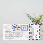Invitation de billet de par avion de carte (Debout devant)