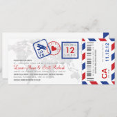 Invitation de billet de par avion de carte (Devant / Derrière)