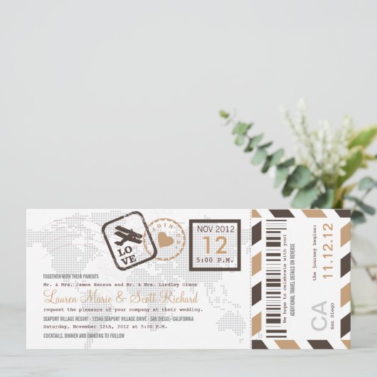 Invitation de billet de par avion de carte (Debout devant)