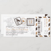 Invitation de billet de par avion de carte (Devant / Derrière)