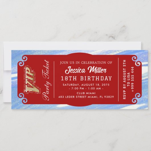 Invitation de billet de parti (Devant)