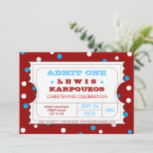 Invitation de billet de partie de baptême de (Debout devant)