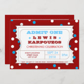 Invitation de billet de partie de baptême de (Devant / Derrière)