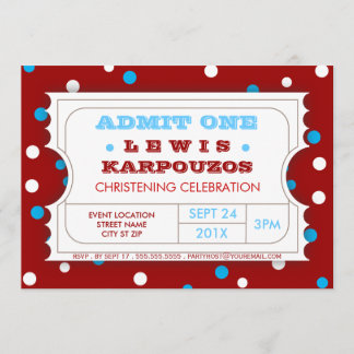 Invitation de billet de partie de baptême de