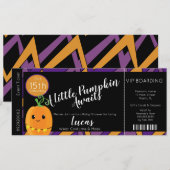 Invitation de billet de pompe à citrouille pour bé (Devant / Derrière)