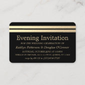 Invitation de billet de soirée Chic Gold Foil Stri (Devant)