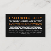 Invitation de billet de soirée Halloween, Lune de  (Dos)