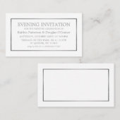 Invitation de billet de soirée moderne White & Sil (Devant / Derrière)