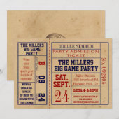 Invitation de billet de sports de cru - partie du (Devant / Derrière)