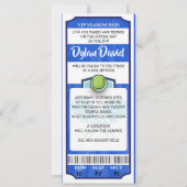 Invitation de billet de tennis pour Bar Mitzvah (Devant)
