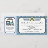 Invitation de billet de train - bleu (Devant)