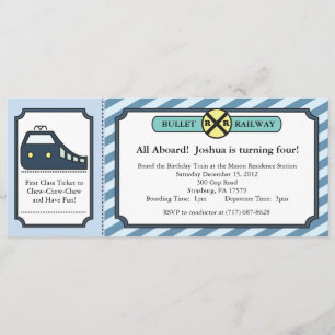 Invitation de billet de train de balle