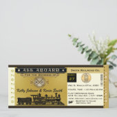 Invitation de billet de train de mariage élégant v (Debout devant)