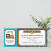 Invitation de billet de train - gris Turquoise et (Debout devant)