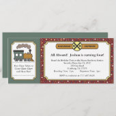 Invitation de billet de train - Noël antique (Devant / Derrière)