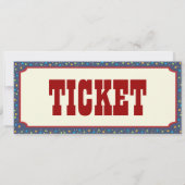 Invitation de billet de train - Rustic Red & Blue (Dos)
