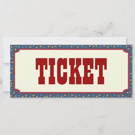Invitation de billet de train - Rustic Red & Blue (Dos)