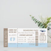 Invitation de billet de vol de bébé (Debout devant)