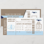 Invitation de billet de vol pour les garçons d'ann (Devant / Derrière)