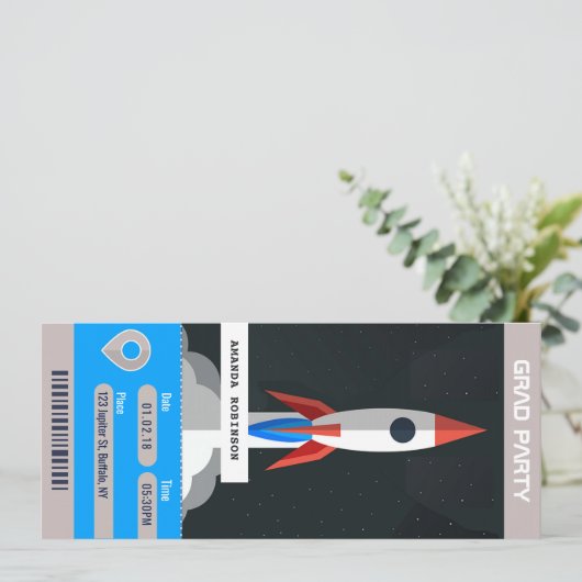 Invitation de billet de voyage de la soirée de gra (Debout devant)