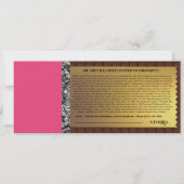 Invitation de billet d'or de la barre de bonbons p (Dos)