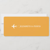 Invitation de billet du Mariage de l'avion (Dos)