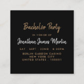 Invitation de billet Gold Foil & Script Bachelor P (Devant)