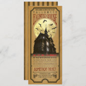 Invitation de billet maison hantée Halloween (Devant / Derrière)