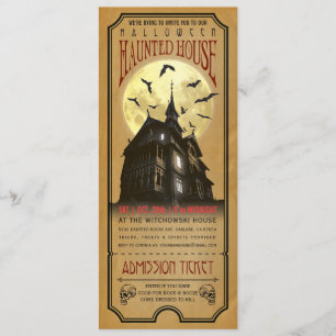 Invitation de billet maison hantée Halloween