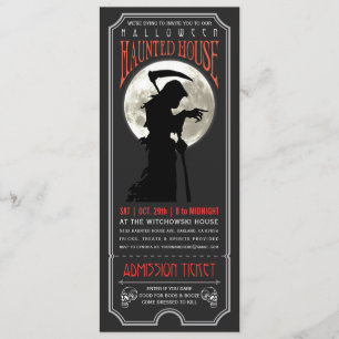 Invitation de billet maison hantée Halloween