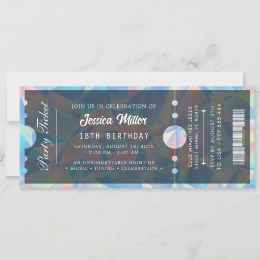 Invitation de billet Opal (Devant)
