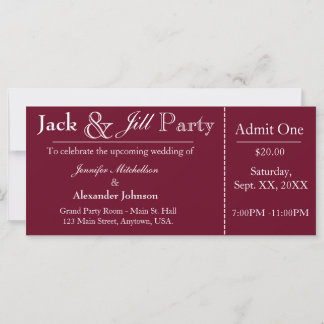 Invitation de billet pour Deep Red Jack et Jill Sh
